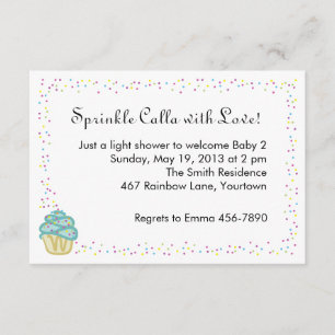 Baby Sprinkle Shower Invite with Blue Cupcake