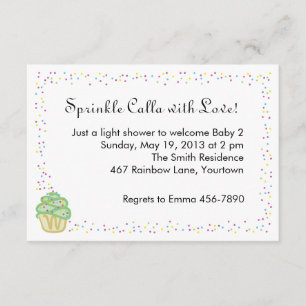 Baby Sprinkle Shower Invite with Green Cupcake