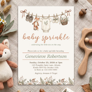 Baby Sprinkle Woodland Fox Baby Shower Fall Invitation