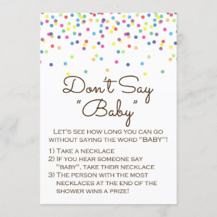 Baby Sprinkled Baby Shower Game Sign Size 5x7" Invitation