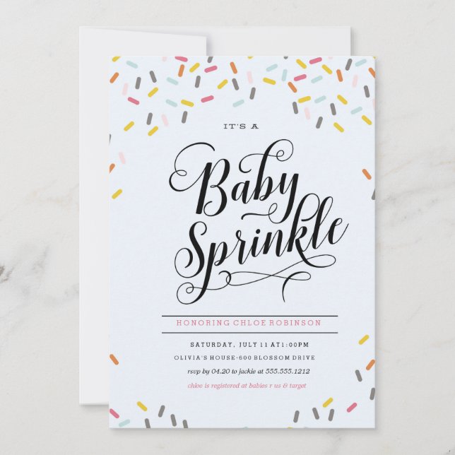 BABY SPRINKLES CONFETTI INVITATION (Front)