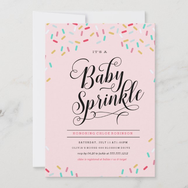 BABY SPRINKLES CONFETTI INVITATION (Front)