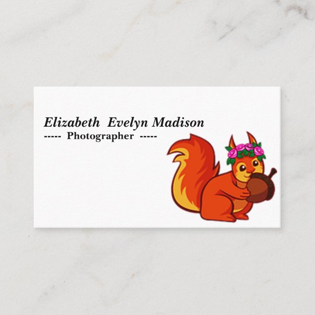 baby squirrel 568 business card (Front)