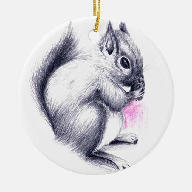 baby squirrel ceramic tree decoration (Front)