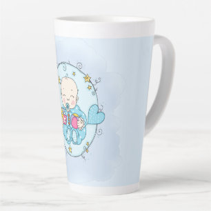 Baby stars in the blue oval latte mug
