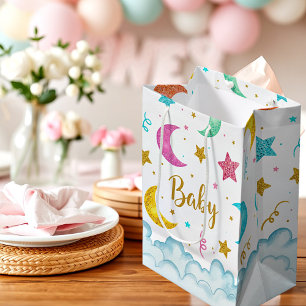 Baby stars moons clouds and cofetti medium gift bag