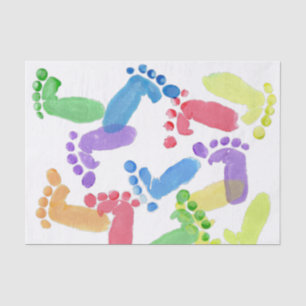 Baby Steps, Baby Feet, Baby Footprints in Colours Tissue Paper