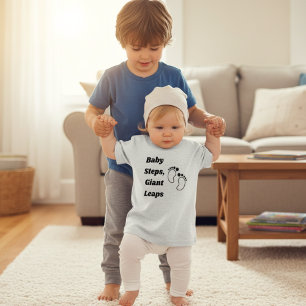 Baby Steps, Giant Leaps Cute Footprints T-Shirt