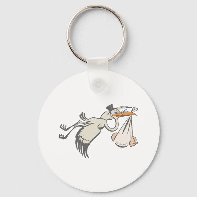 Baby Storch Klapperstorch stork Key Ring (Front)