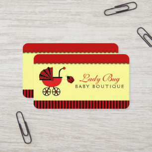 Baby Store Boutique Babies Shop Lady Bug Pram Business Card