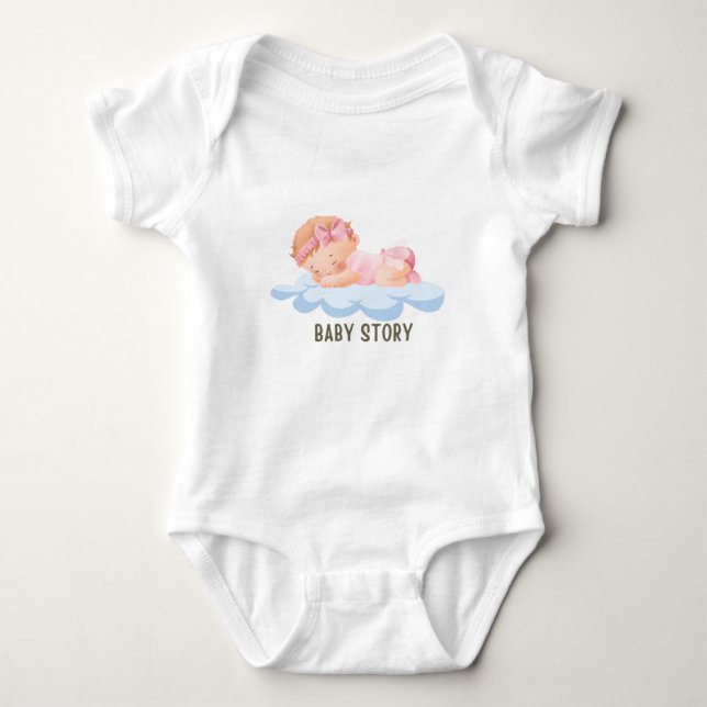 Baby Story baby sleep clouds Baby girl body suits Bodysuit (Front)