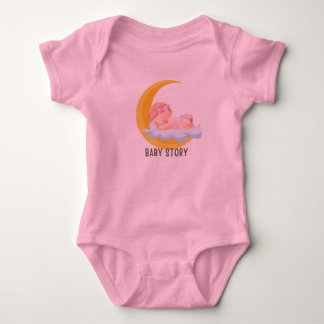 Baby Story Sleeping into the Moon Baby body suits Bodysuit
