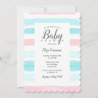 Baby Stripes Shower Invitation