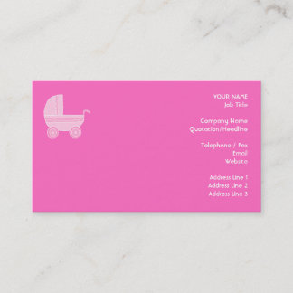 Baby Stroller. Light Pink and Bright Pink. Business Card