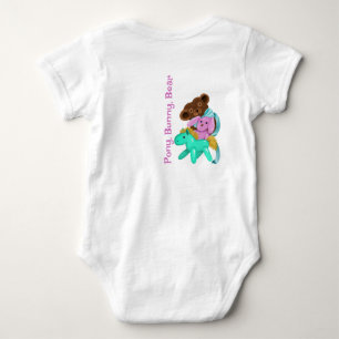 Baby Stuffed Animals, Pink Bunny and Ribbons Bodysuit