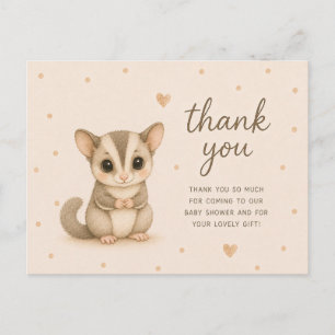 Baby Sugar Glider Baby Shower Thank You Postcard