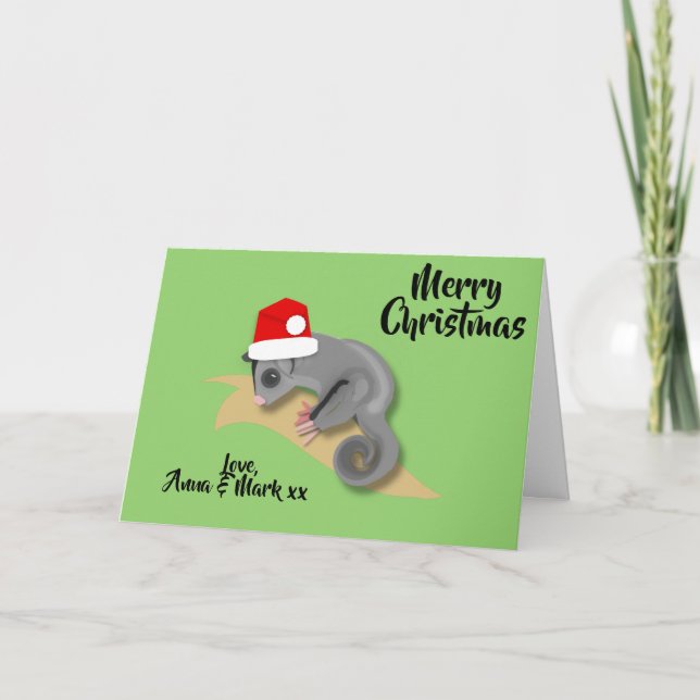 Baby Sugar Glider Christmas Holiday Card (Front)
