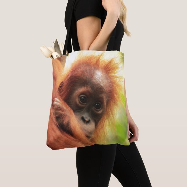 Baby Sumatran Orangutan Tote Bag (Close Up)