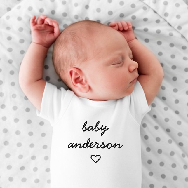 Baby Surname Baby Shower Newborn Arrival Gift Baby Bodysuit (Creator Uploaded)