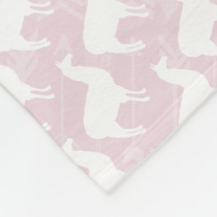 Baby Swaddle Pink White Llama and Arrow Pattern Fleece Blanket