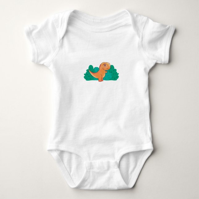 Baby T Rex Watercolor Bodysuit (Front)