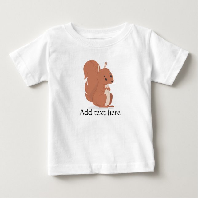 Baby t-shirt, Cute Squirrel, add custom text Baby T-Shirt (Front)