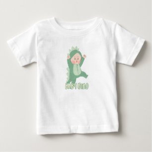 Baby T-Shirt Green Simple Cute Baby Dino