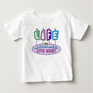 Baby t-shirt with a pro-life message.