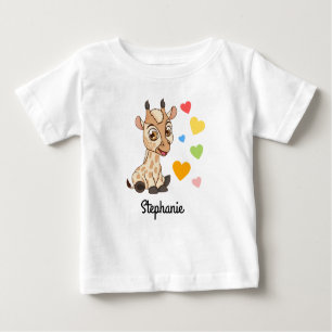 Baby T-shirt with custom name Baby Giraffe