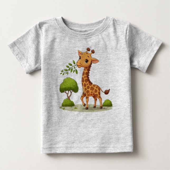 Baby T-shirt with Cute Giraffe print (Front)