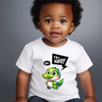 Baby T-Shirt with Cute Hungry Crocodile