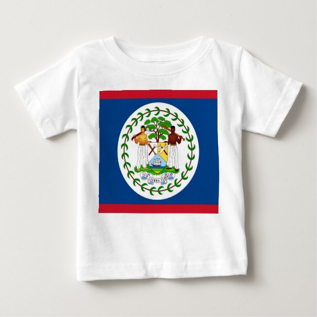 Baby T-Shirt with Flag of Belise (Front)