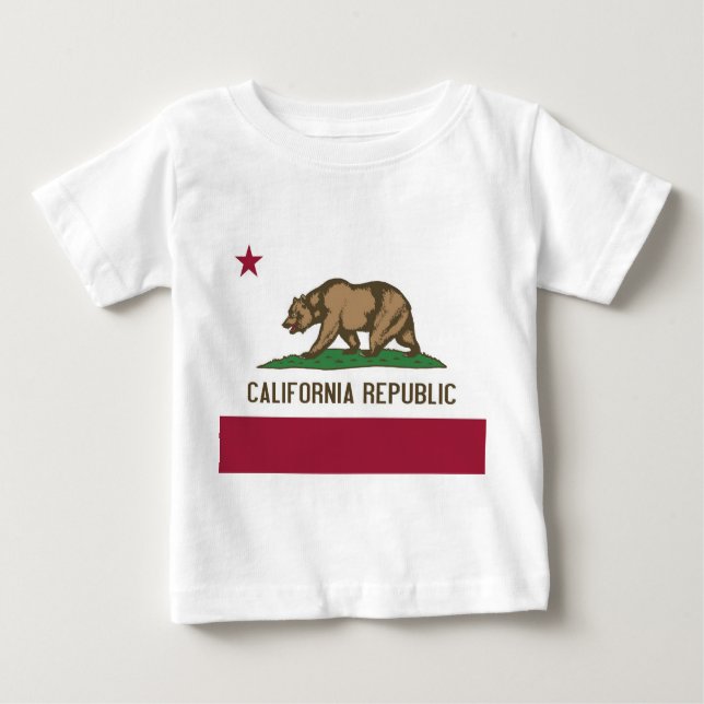 Baby T-Shirt with Flag of California,U.S.A. (Front)