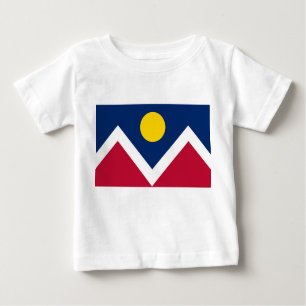 Baby T-Shirt with Flag of Denver City, Colorado