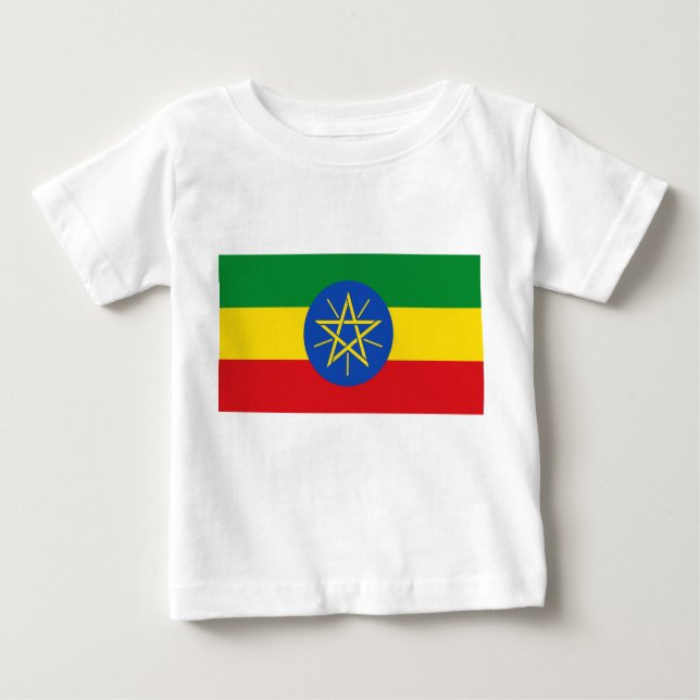 Baby T-Shirt with Flag of Ethiopia (Front)