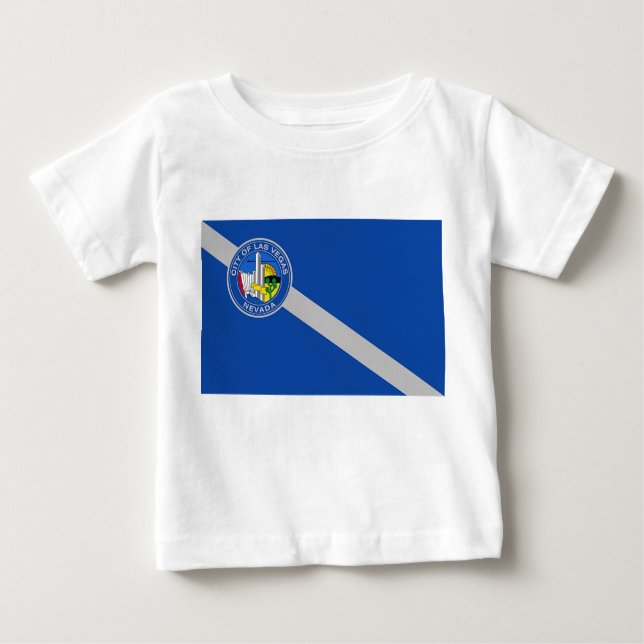 Baby T-Shirt with Flag of Las Vegas City, U.S.A. (Front)