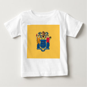 Baby T Shirt with Flag of New Jersey, U.S.A.