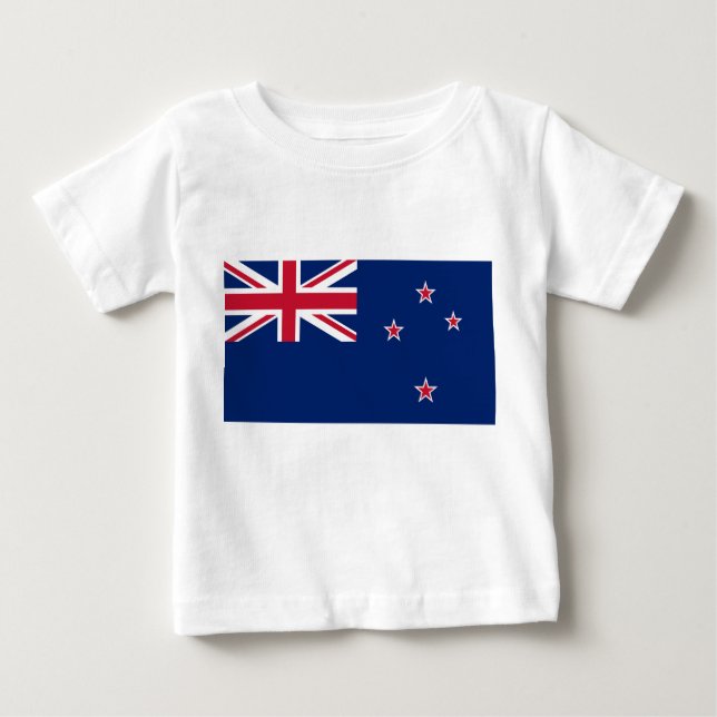 Baby T-Shirt with Flag of New Zealand (Front)