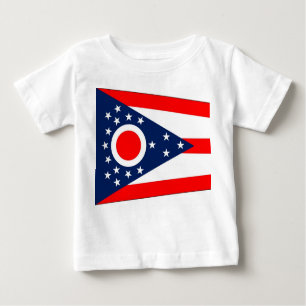 Baby T Shirt with Flag of Ohio, U.S.A.