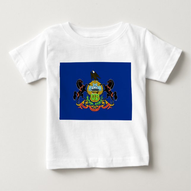 Baby T shirt with Flag of Pennsylvania (Front)