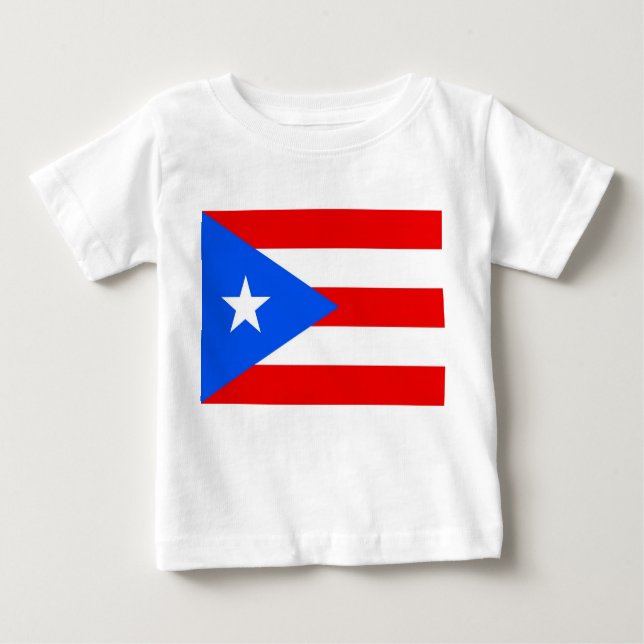 Baby T Shirt with Flag of Puerto Rico, U.S.A. (Front)
