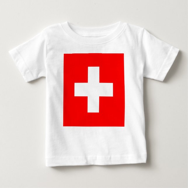 Baby T-Shirt with Flag of Switzerland (Front)