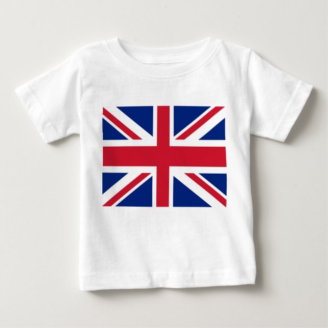 Baby T-Shirt with Flag of United Kingdom (Front)