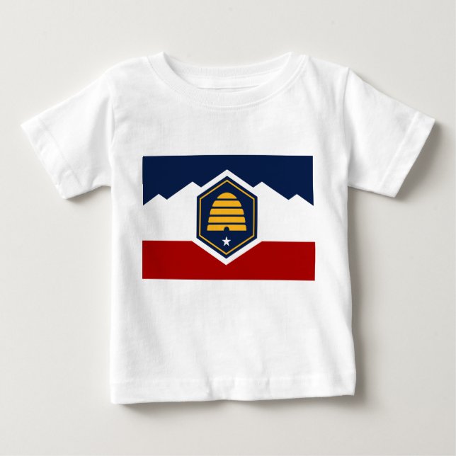 Baby T-Shirt with Flag of Utah, USA (Front)