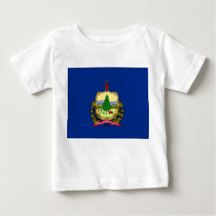 Baby T Shirt with Flag of Vermont, U.S.A.