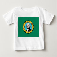 Baby T Shirt with Flag of Washington State, U.S.A.