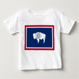 Baby T Shirt with Flag of Wyoming, U.S.A.