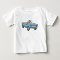 Baby t-shirt with vintage Peugeot staircase car