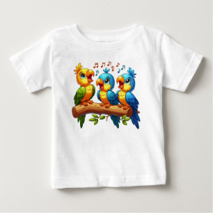 Baby T-Shirts  with Cute Parrot Illustration