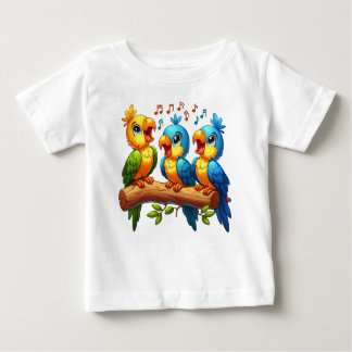 Baby T-Shirts  with Cute Parrot Illustration